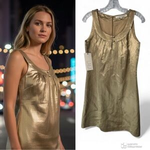 Revolve Laila NWT Gold Sleeveless Dress